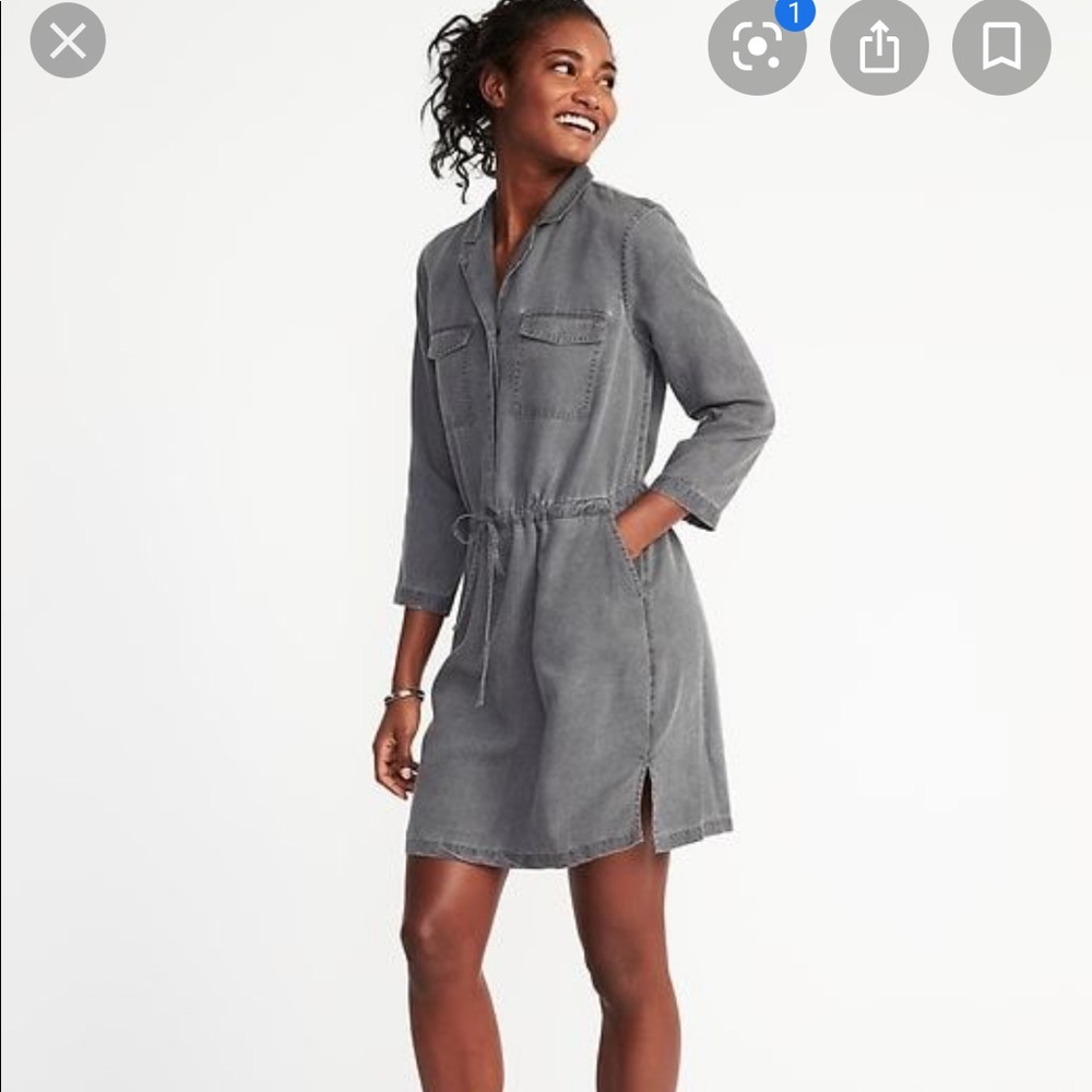 Gray XS chambray dress